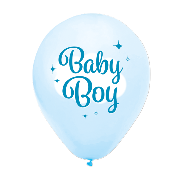 8 Latexballons einseitig bedruckt – Baby Boy