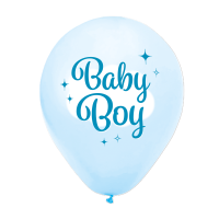 8 Latexballons einseitig bedruckt – Baby Boy