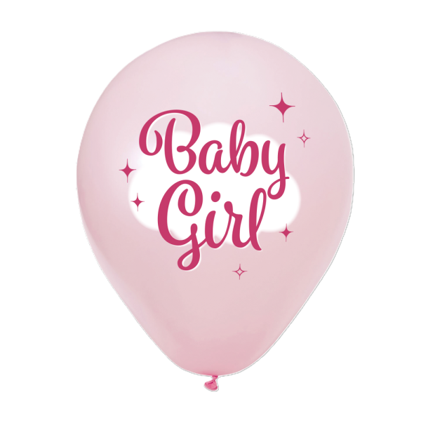 8 Latexballons einseitig bedruckt – Baby Girl