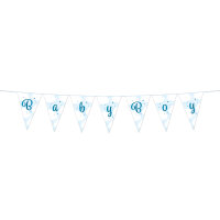 Mini-Wimpelkette aus Papier – Baby Boy