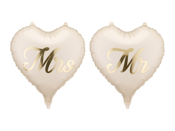 Folienballons Herzen MR und MRS