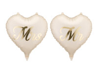 Folienballons Herzen MR und MRS