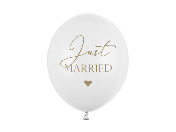 Ballons Just Married, Pastel Pure White