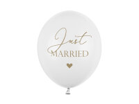 Ballons Just Married, Pastel Pure White