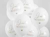 Ballons Just Married, Pastel Pure White