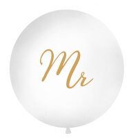 Ballon 1m, Mr, weiß