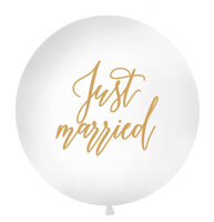 Ballon 1m, Just Married, weiß