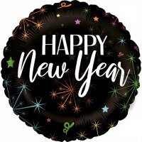 Folienballon Happy New Year Bunt