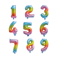 Folienballon 41 cm Regenbogen Zahlen 1-9